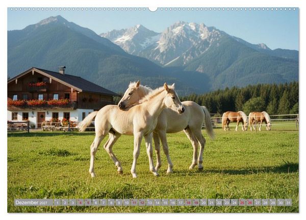 Produktbild: Alpent&auml;ler und Haflinger Pferde (Wandkalender 2027 DIN A2 quer), CALVENDO Monatskalender
