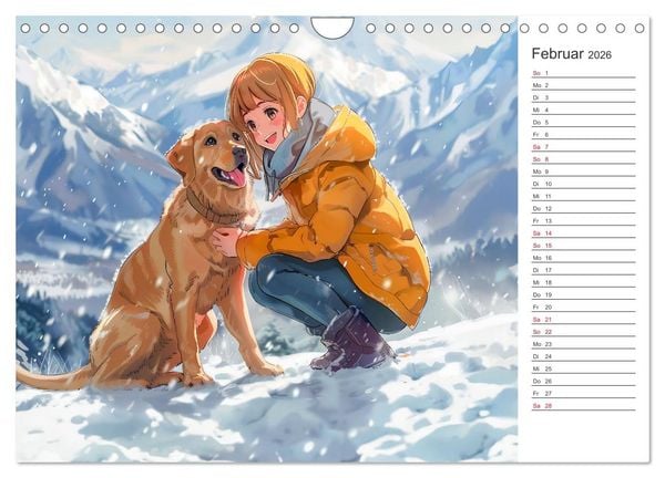 Produktbild: Anime-Freunde - Terminplaner mit niedlichen Tierfreundschaften (Wandkalender 2026 DIN A4 quer), CALVENDO Monatskalender