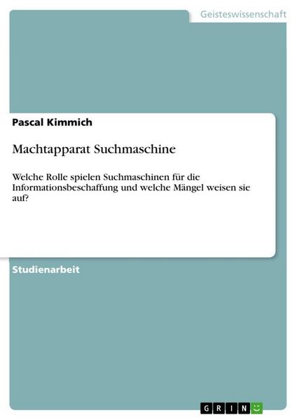 Produktbild: Machtapparat Suchmaschine