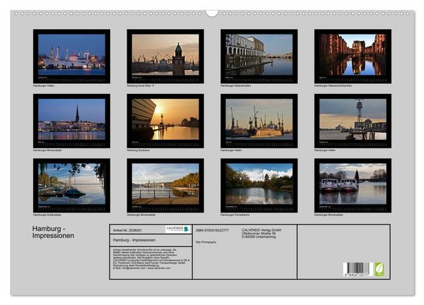 Produktbild: Hamburg - Impressionen (Wandkalender 2026 DIN A2 quer), CALVENDO Monatskalender