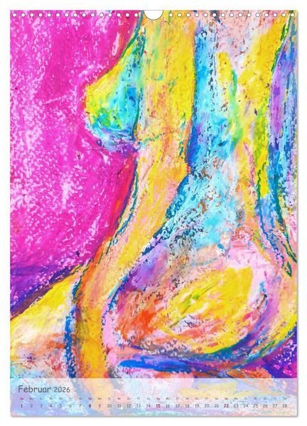 Produktbild: Body Colours - Farbenpr&auml;chtige Aktmalerei (Wandkalender 2026 DIN A3 hoch), CALVENDO Monatskalender