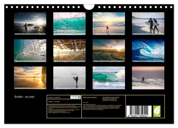 Produktbild: Surfen - so cool (Wandkalender 2026 DIN A4 quer), CALVENDO Monatskalender