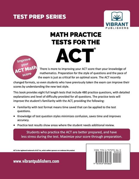 Produktbild: Math Practice Tests for the ACT
