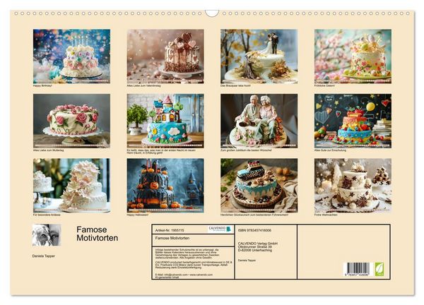 Produktbild: Famose Motivtorten (Wandkalender 2026 DIN A2 quer), CALVENDO Monatskalender
