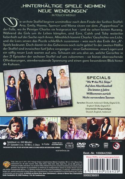 Produktbild: Pretty Little Liars - Die komplette 6. Staffel [5 DVDs]