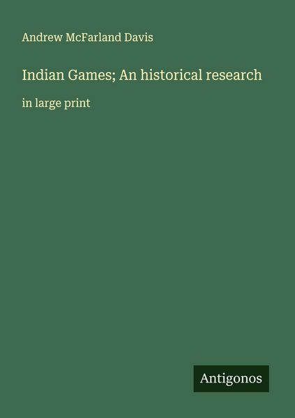Produktbild: Indian Games; An historical research