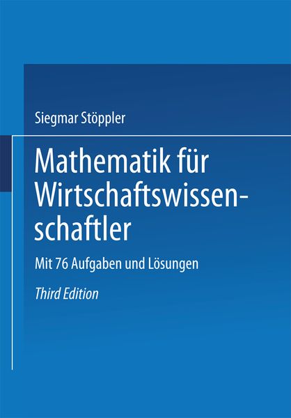 Produktbild: Mathematik f&uuml;r Wirtschaftswissenschaftler