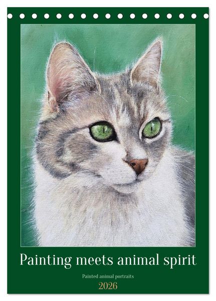 Painting meets animal spirit - Painted animal portraits (Desk Calendar 2026 DIN A5 portrait), CALVENDO 12 Month DeskCalendar