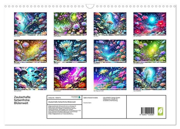 Produktbild: Zauberhafte farbenfrohe Bl&uuml;tenwelt (Wandkalender 2026 DIN A3 quer), CALVENDO Monatskalender