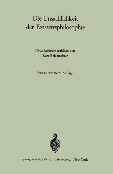 Produktbild: Die Unsachlichkeit der Existenzphilosophie