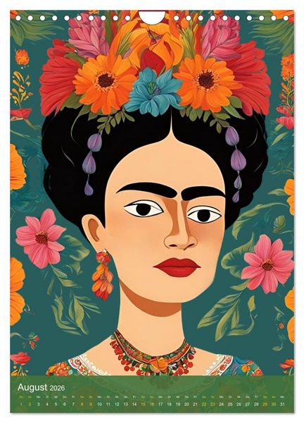 Produktbild: Gefangen in Normen. Frida Kahlo inspiriert. Flor de mi alma (Wandkalender 2026 DIN A4 hoch), CALVENDO Monatskalender