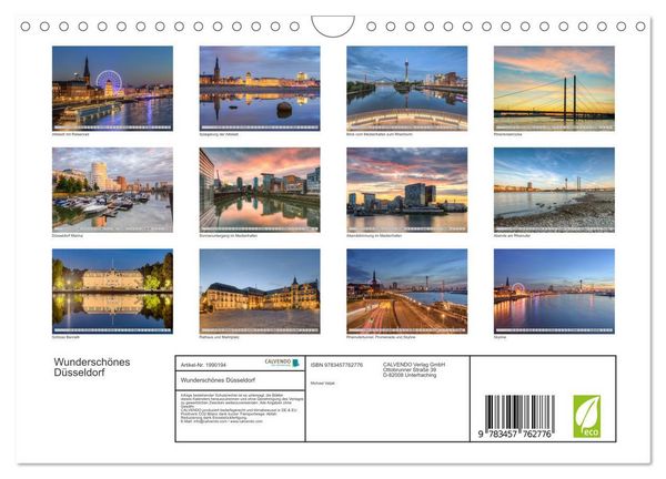 Produktbild: Wundersch&ouml;nes D&uuml;sseldorf (Wandkalender 2026 DIN A4 quer), CALVENDO Monatskalender