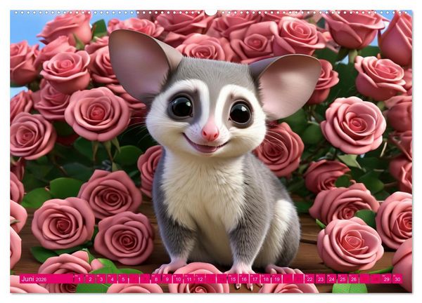 Produktbild: Niedliche Flugh&ouml;rnchen - Sugar Glider Jahresreise (Wandkalender 2026 DIN A2 quer), CALVENDO Monatskalender