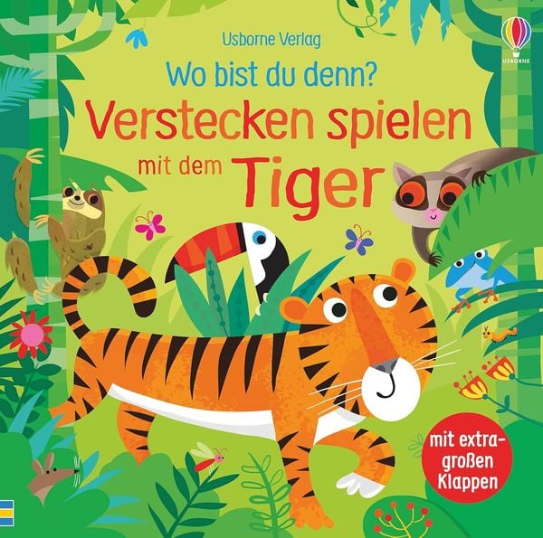 Wo bist du denn? Verstecken spielen Tiger