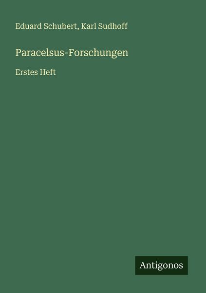 Produktbild: Paracelsus-Forschungen