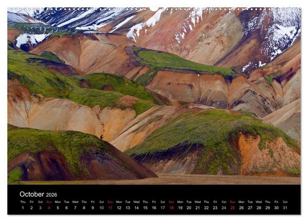 Produktbild: Iceland 2026 (High Quality Premium Wall Calendar 2026 DIN A2 landscape),CALVENDO 12 Month Wall Calendar