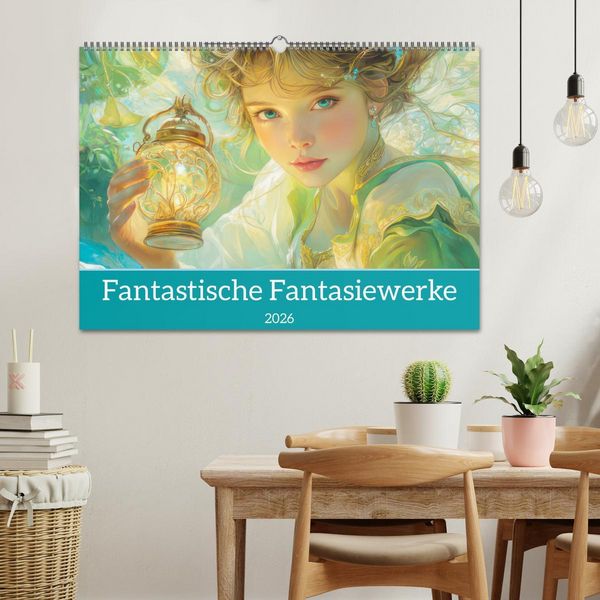 Produktbild: Fantastische Fantasiewerke (Wandkalender 2026 DIN A2 quer), CALVENDO Monatskalender