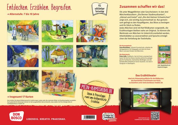 Produktbild: Von Freundschaft und Zusammenhalt - 3 x 5 M&auml;rchen-Bildkarten. Mit Arbeitsbl&auml;ttern f&uuml;r Klasse 3 und 4. Kamishibai Bildkartenset