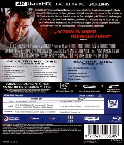 Produktbild: Speed (4K Ultra HD) (+ Blu-ray 2D)