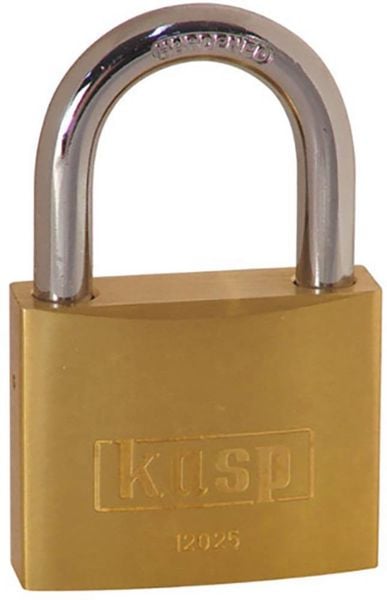 KASP K12025LO Vorhängeschloss 25mm verschieden schließend Goldgelb Schlüsselschloss