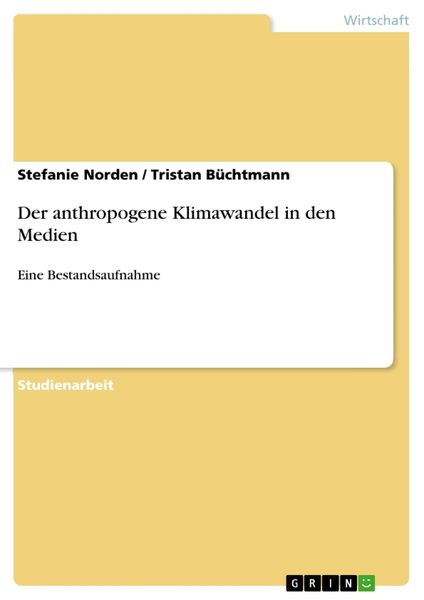 Produktbild: Der anthropogene Klimawandel in den Medien