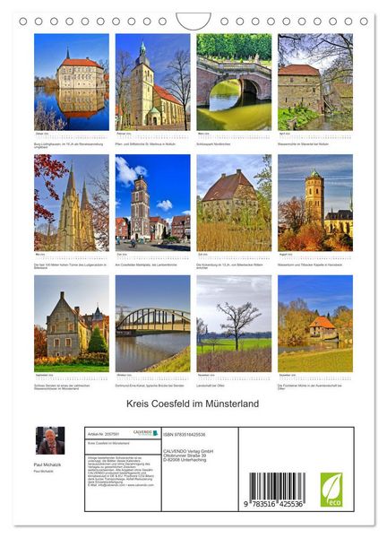 Produktbild: Kreis Coesfeld im M&uuml;nsterland (Wandkalender 2026 DIN A4 hoch), CALVENDO Monatskalender