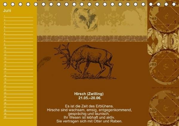 Produktbild: Indianisches Horoskop / Geburtstagskalender (Tischkalender immerw&auml;hrend DIN A5 quer)