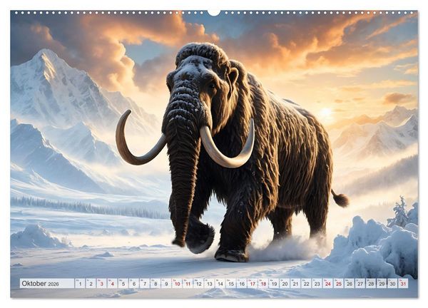 Produktbild: Im urzeitlichen Reich des Mammuts (hochwertiger Premium Wandkalender 2026 DIN A2 quer), Kunstdruck in Hochglanz