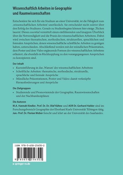 Produktbild: Wissenschaftlich Arbeiten in Geographie und Raumwissenschaften