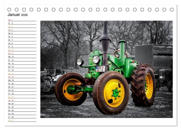 Produktbild: Trecker - Oldtimer / Geburtstagskalender (Tischkalender 2026 DIN A5 quer), CALVENDO Monatskalender