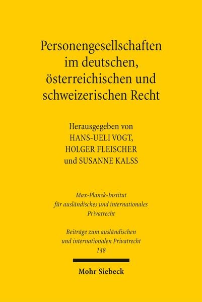 Produktbild: Personengesellschaften im deutschen, &ouml;sterreichischen und schweizerischen Recht