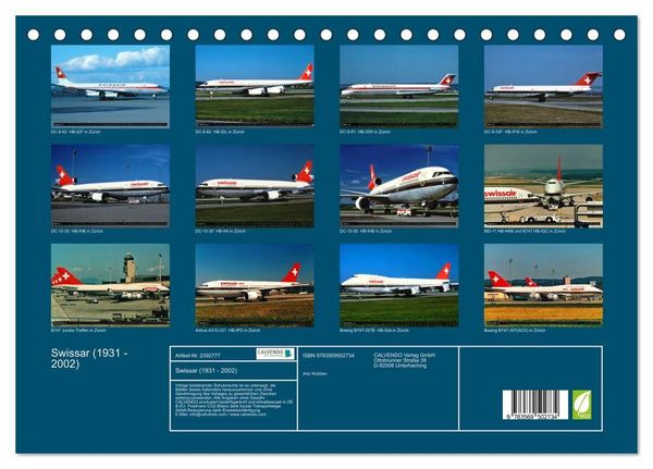 Produktbild: Swissar (1931 - 2002) (Tischkalender 2027 DIN A5 quer), CALVENDO Monatskalender
