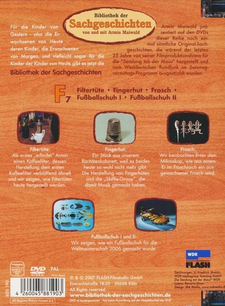 Produktbild: F7 - Filtert&uuml;te/Fingerhut/Frosch/Fu&szlig;ballschuh 1+2 (Bibliothek der Sachgeschichten)