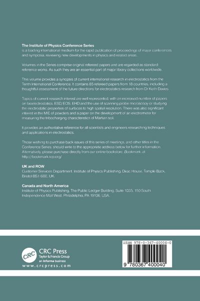 Produktbild: Electrostatics 1999, Proceedings of the 10th INT Conference, Cambridge, UK, 28-31 March 1999