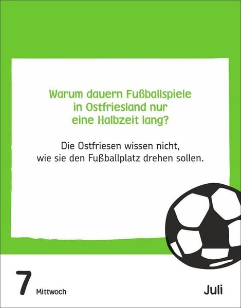 Produktbild: Fu&szlig;ballspa&szlig; f&uuml;r Kids Tagesabrei&szlig;kalender 2027 - Witze, lustige Spr&uuml;che und verr&uuml;ckte Fakten