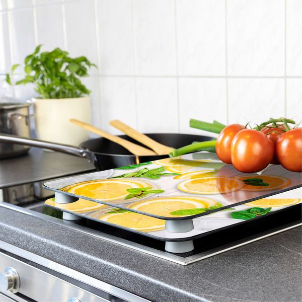 Produktbild: Herdabdeckplatte Universal Mod. Zitronen, 2er Set, f&uuml;r alle Herdarten geeignet