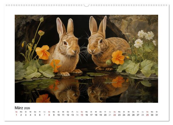 Produktbild: Hasenliebe (Wandkalender 2026 DIN A2 quer), CALVENDO Monatskalender