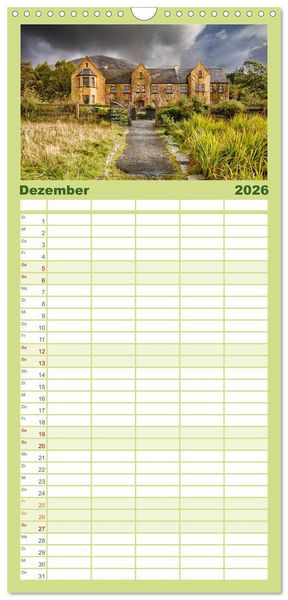 Produktbild: Familienplaner 2026 - Irland - Zauberhafte Insel in gr&uuml;n mit 5 Spalten (Wandkalender, 21 x 45 cm) CALVENDO
