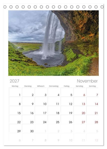 Produktbild: Tischplaner 2027 - Naturwunder in Island (A5 Tischkalender zum Aufstellen) CALVENDO