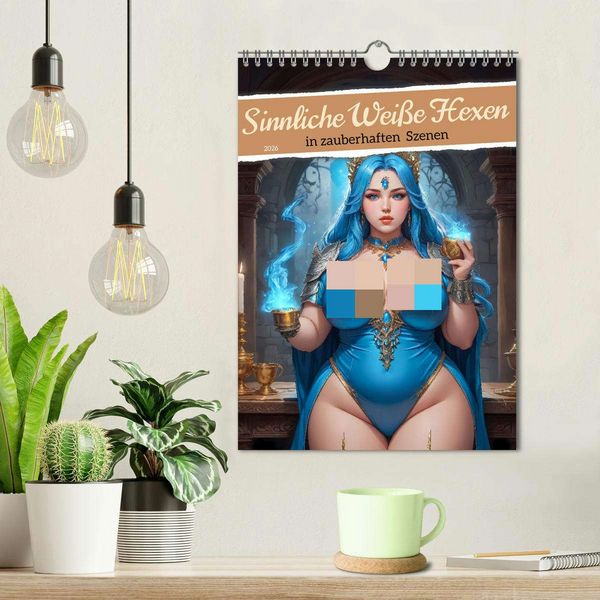 Produktbild: Sinnliche Wei&szlig;e Hexen in zauberhaften Szenen (Wandkalender 2026 DIN A4 hoch), CALVENDO Monatskalender