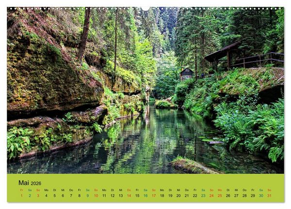 Produktbild: Im Elbsandstein - S&auml;chsisch-b&ouml;hmische Schweiz (Wandkalender 2026 DIN A2 quer), CALVENDO Monatskalender