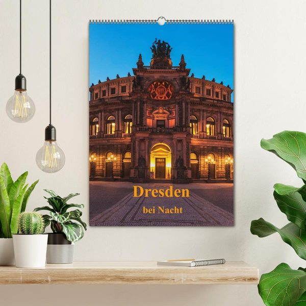 Produktbild: Dresden bei Nacht (Wandkalender 2026 DIN A2 hoch), CALVENDO Monatskalender