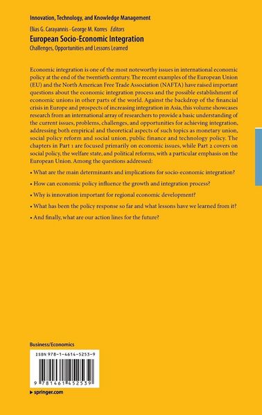 Produktbild: European Socio-Economic Integration