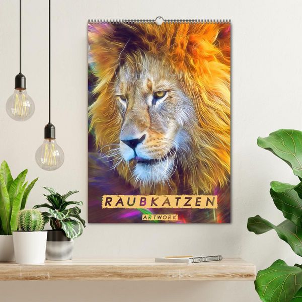 Produktbild: Raubkatzen - Artwork (Wandkalender 2026 DIN A2 hoch), CALVENDO Monatskalender