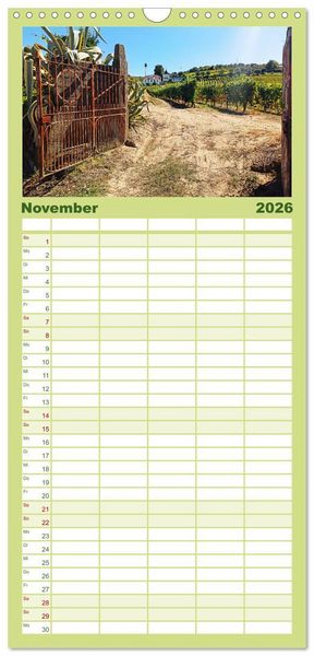 Produktbild: Familienplaner 2026 - Mediterraner Seelenfrieden mit 5 Spalten (Wandkalender, 21 x 45 cm) CALVENDO