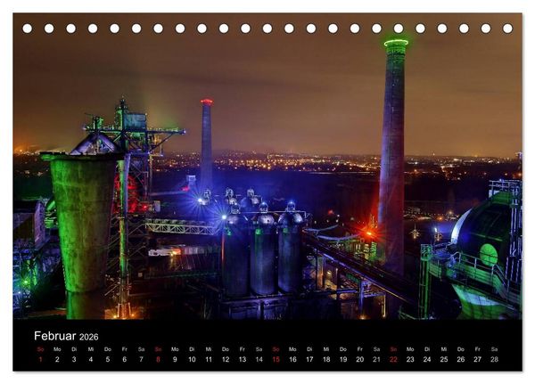 Produktbild: Duisburg Nachtmomente 2026 (Tischkalender 2026 DIN A5 quer), CALVENDO Monatskalender
