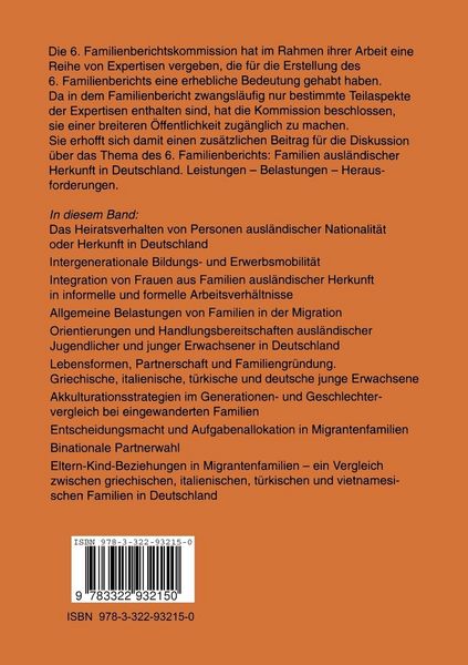 Produktbild: Familien ausl&auml;ndischer Herkunft in Deutschland
