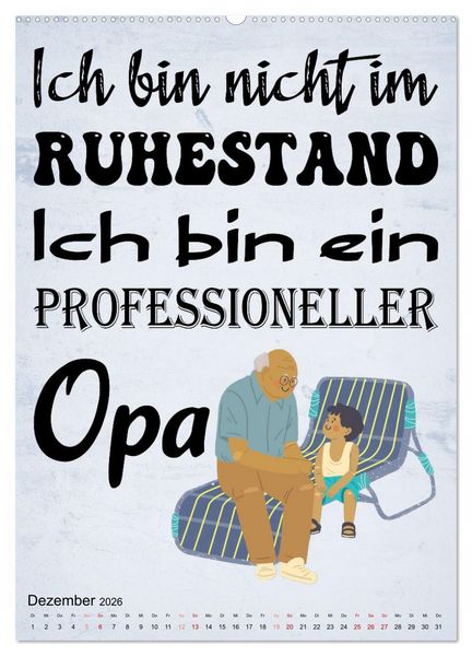 Produktbild: Opa ist der Coolste (Wandkalender 2026 DIN A2 hoch), CALVENDO Monatskalender