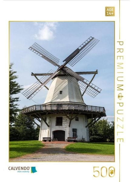 CALVENDO Puzzle Galerieholländer, Windmühle, Tonnenheide | 500 Teile Lege-Größe 48 × 36 cm Foto-Puzzle für Erwachsene