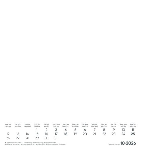 Produktbild: Kreativ-Kalender weiß 2026 - 21x22 cm - Foto, Malen, Basteln - datiert - Kreativkalender - Foto-Kalender - Alpha Edition